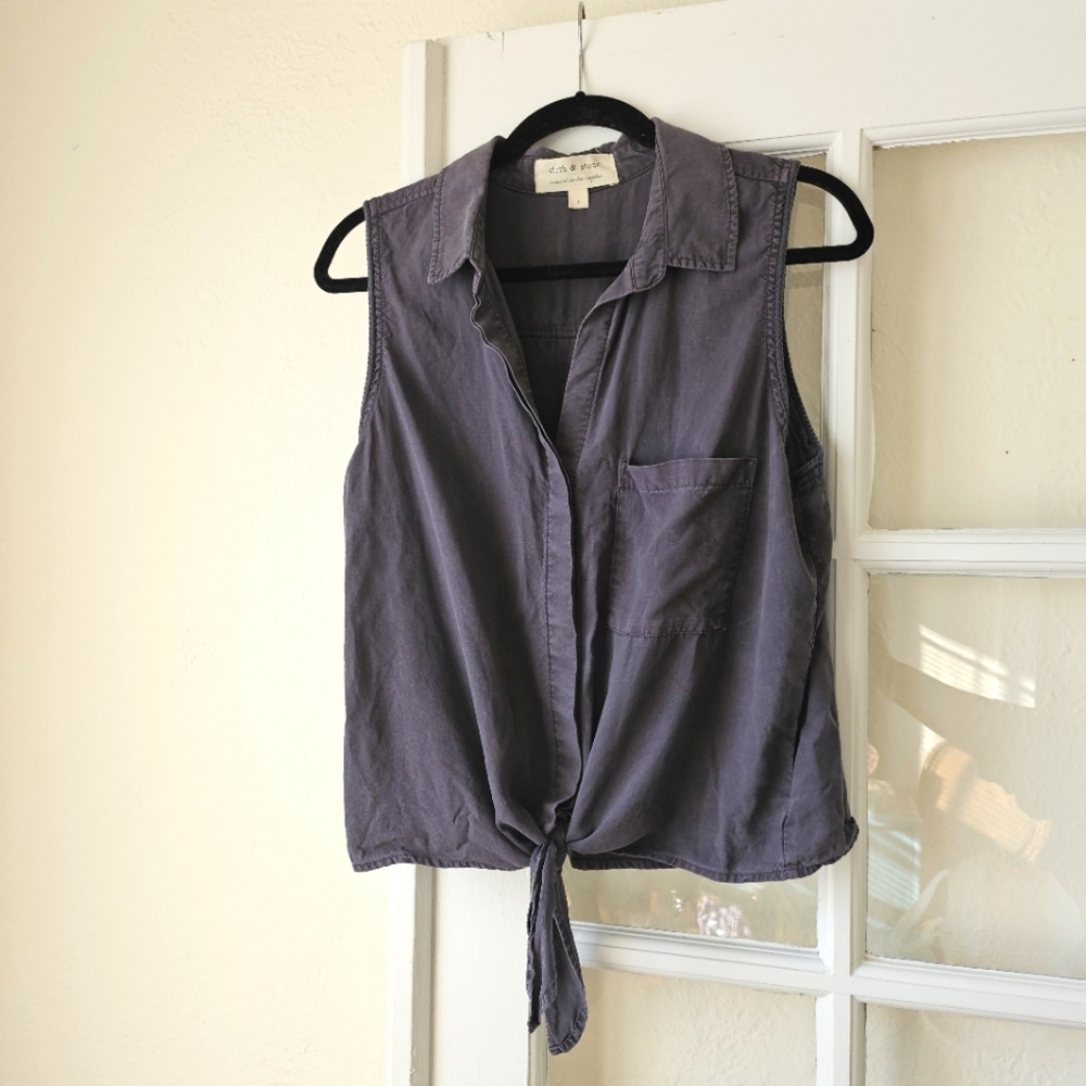 Anthropologie Cloth & Stone Tie-Front Blouse, Large